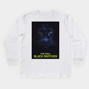 The Real Black Panther Graphic Art Kids Long Sleeve T-Shirt